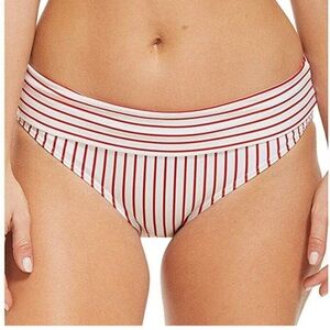 Figleaves Castaway Fold Red and White Striped Bikini Bottoms only NWT Size 8